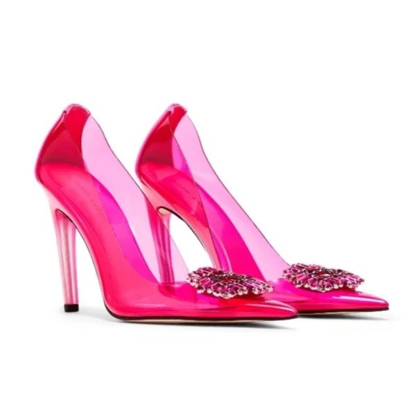 NEW In box Good American Cinder-F*cking-Rella Pink Barbie pumps Cinderella - Picture 1 of 12